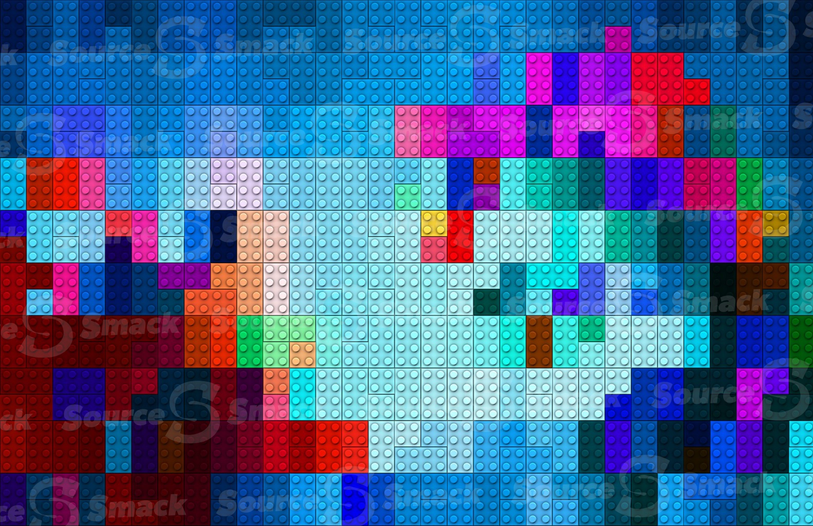 Colored lego patterned canvas