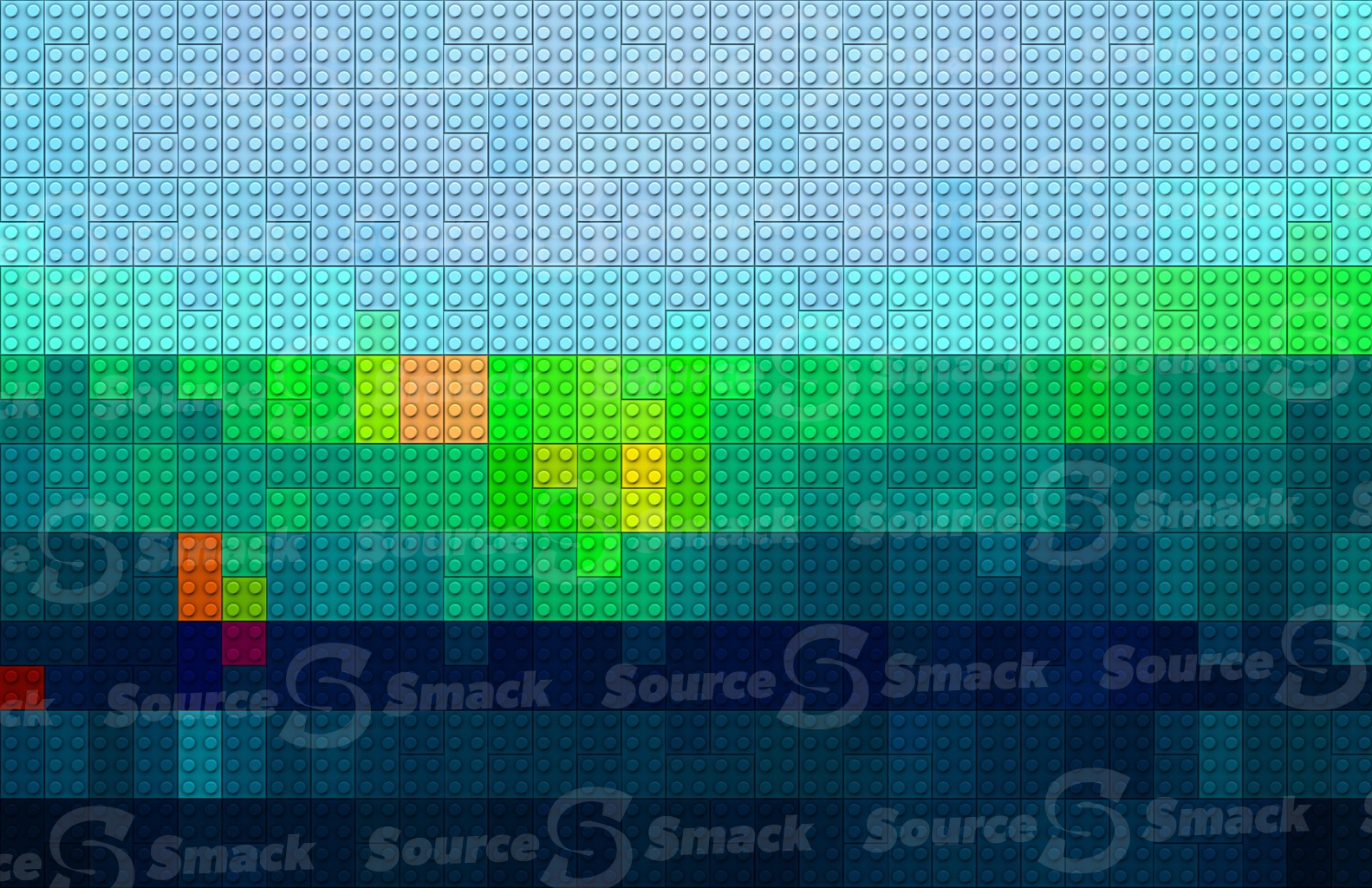 Colored lego patterned canvas