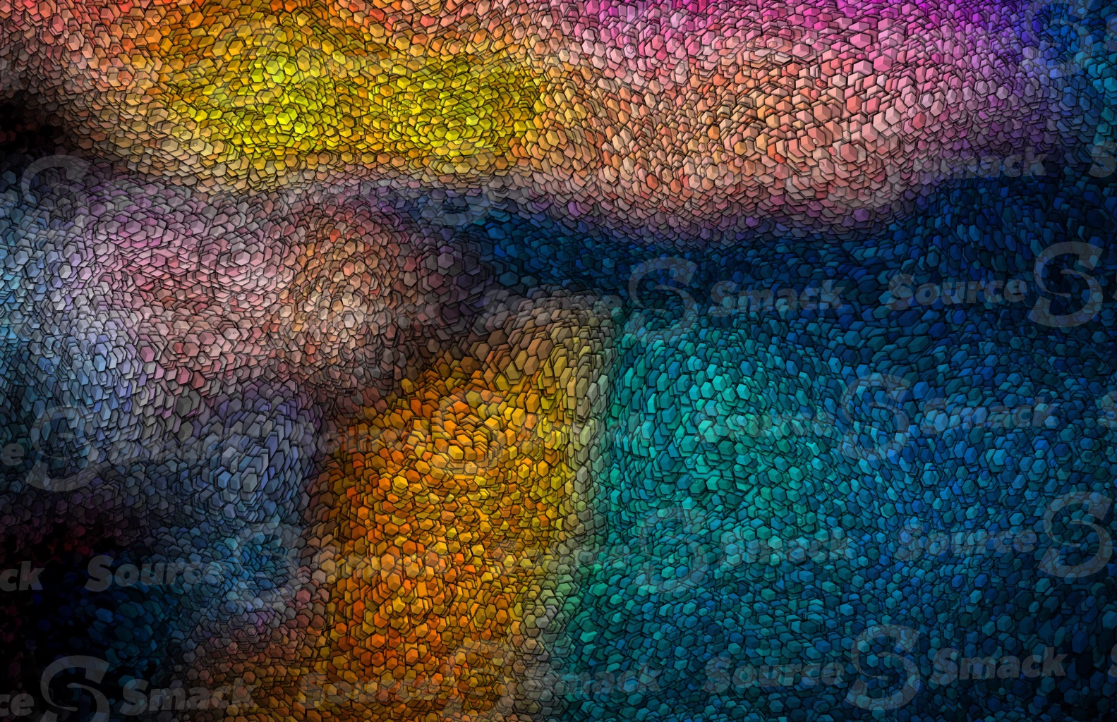 Liquid squeezed flow or randomly sized cubes and squares