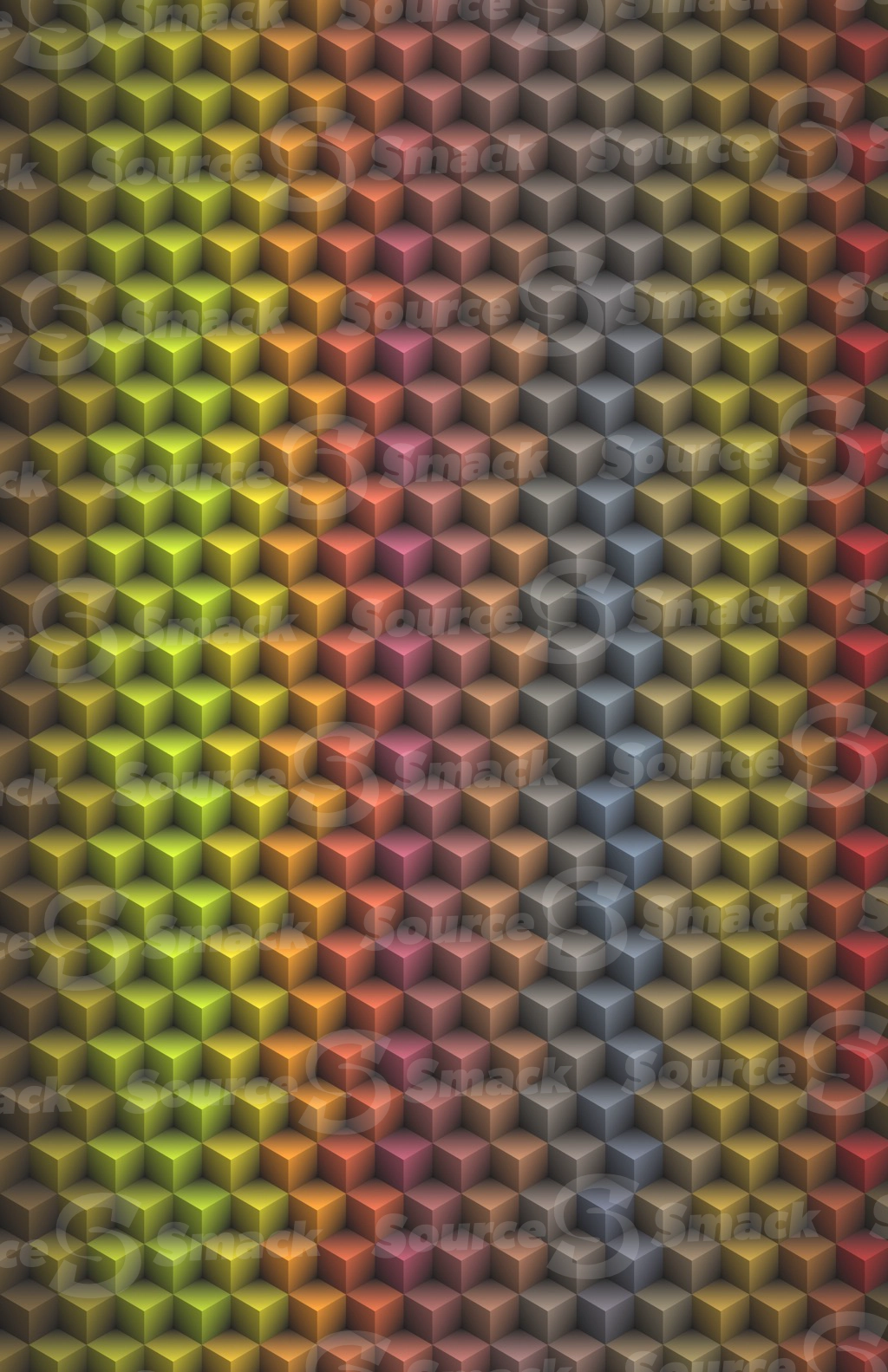 Color background with Q-Bert cubed effect