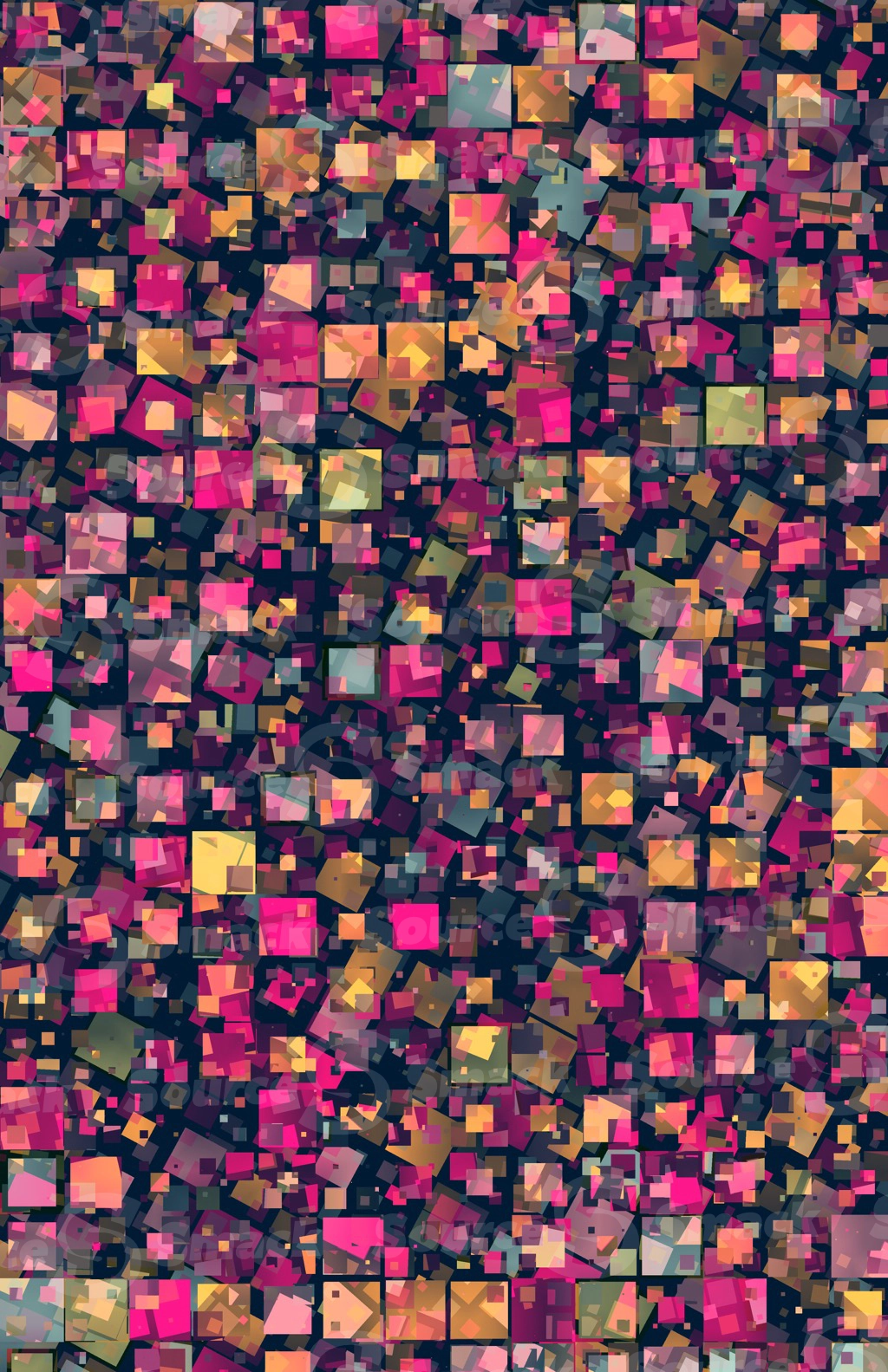 Impressionistic painting effect with offsetting random block pattern