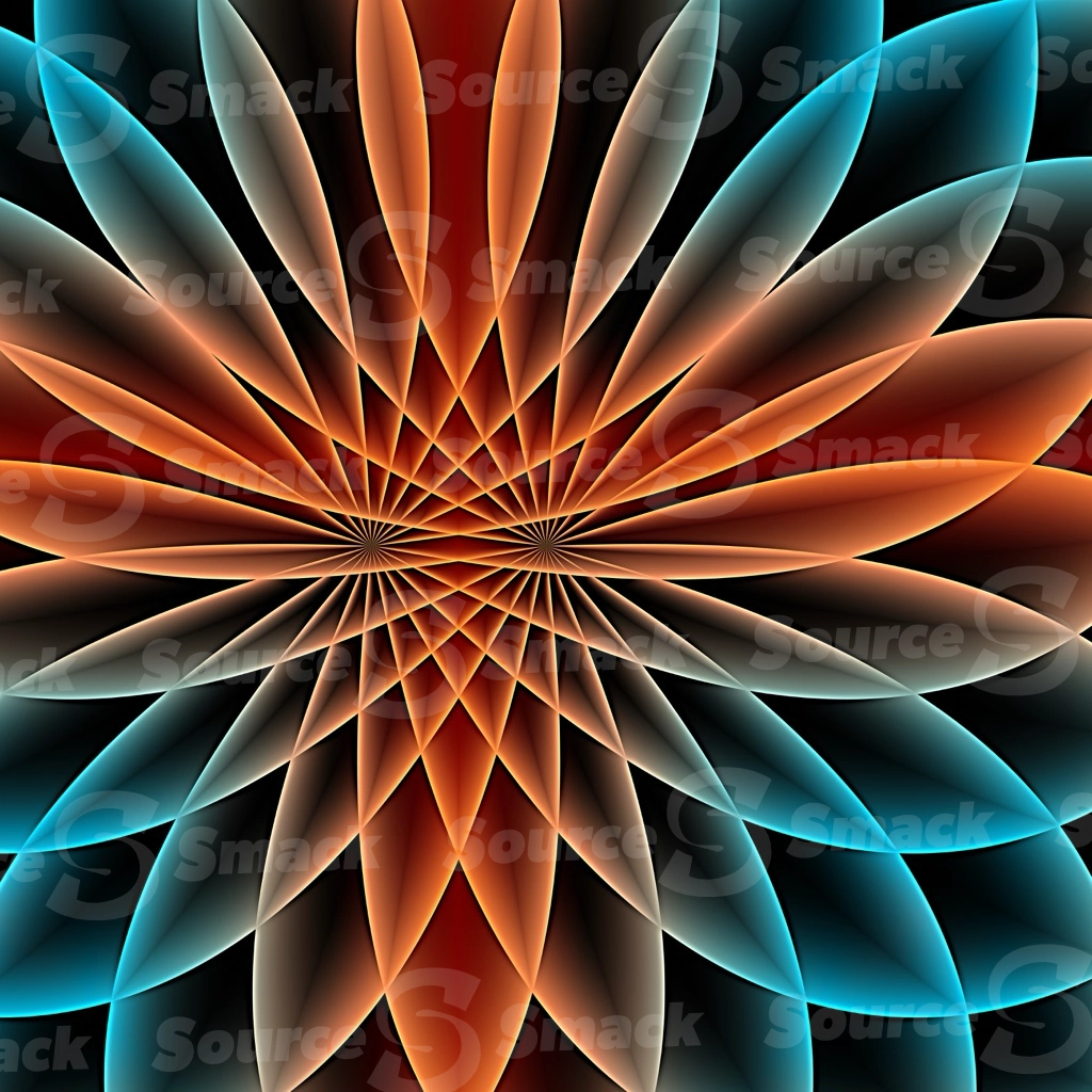 A geometrical intersecting gradual glowing swirl of colors