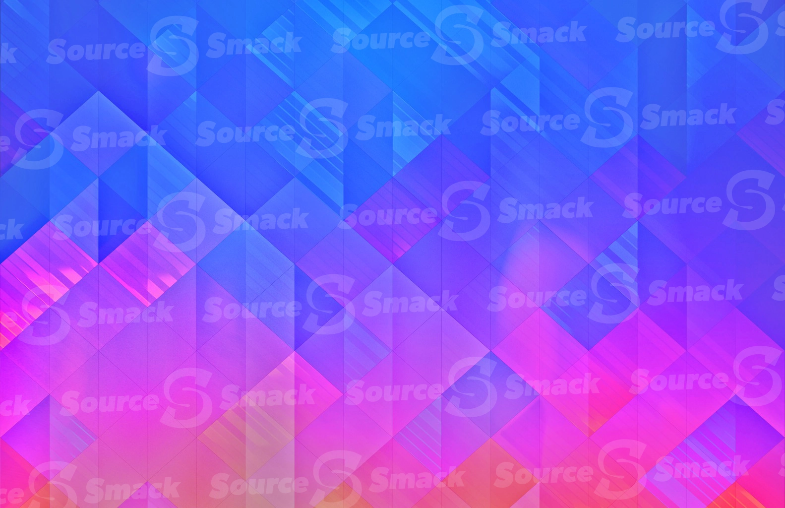 Mirrored isometric angled squares in a gradient color