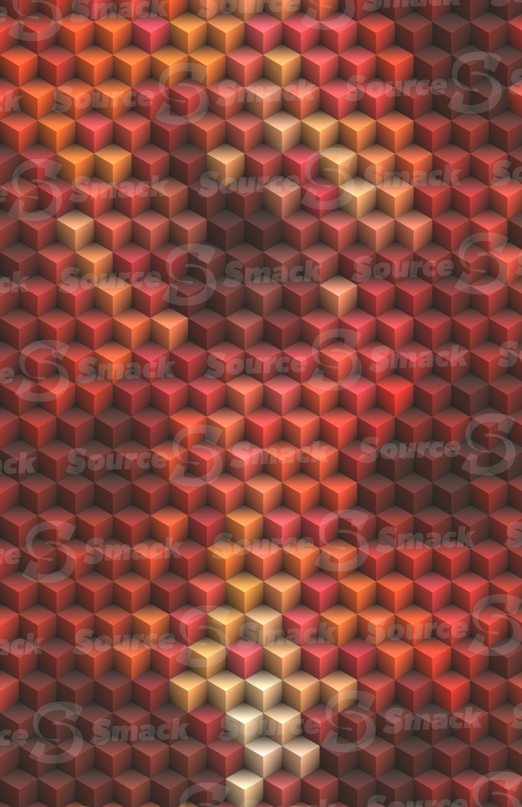 Color background with Q-Bert cubed effect