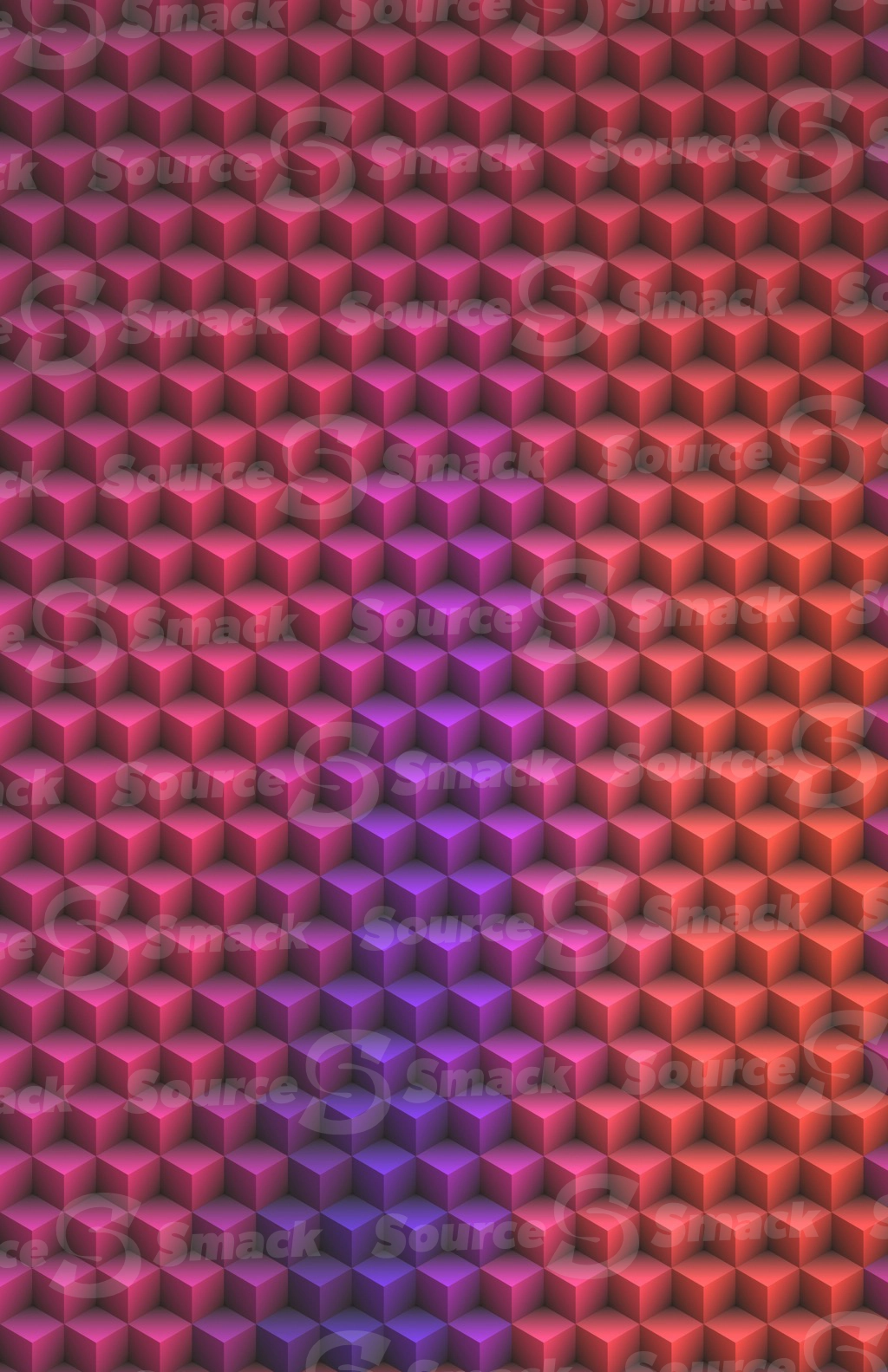 Color background with Q-Bert cubed effect