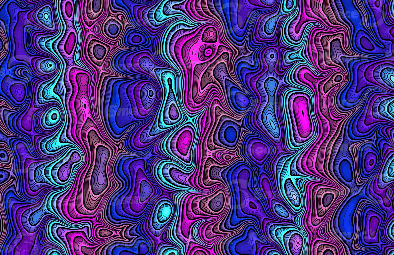 Abstract melted etched pattern in colorful gradients