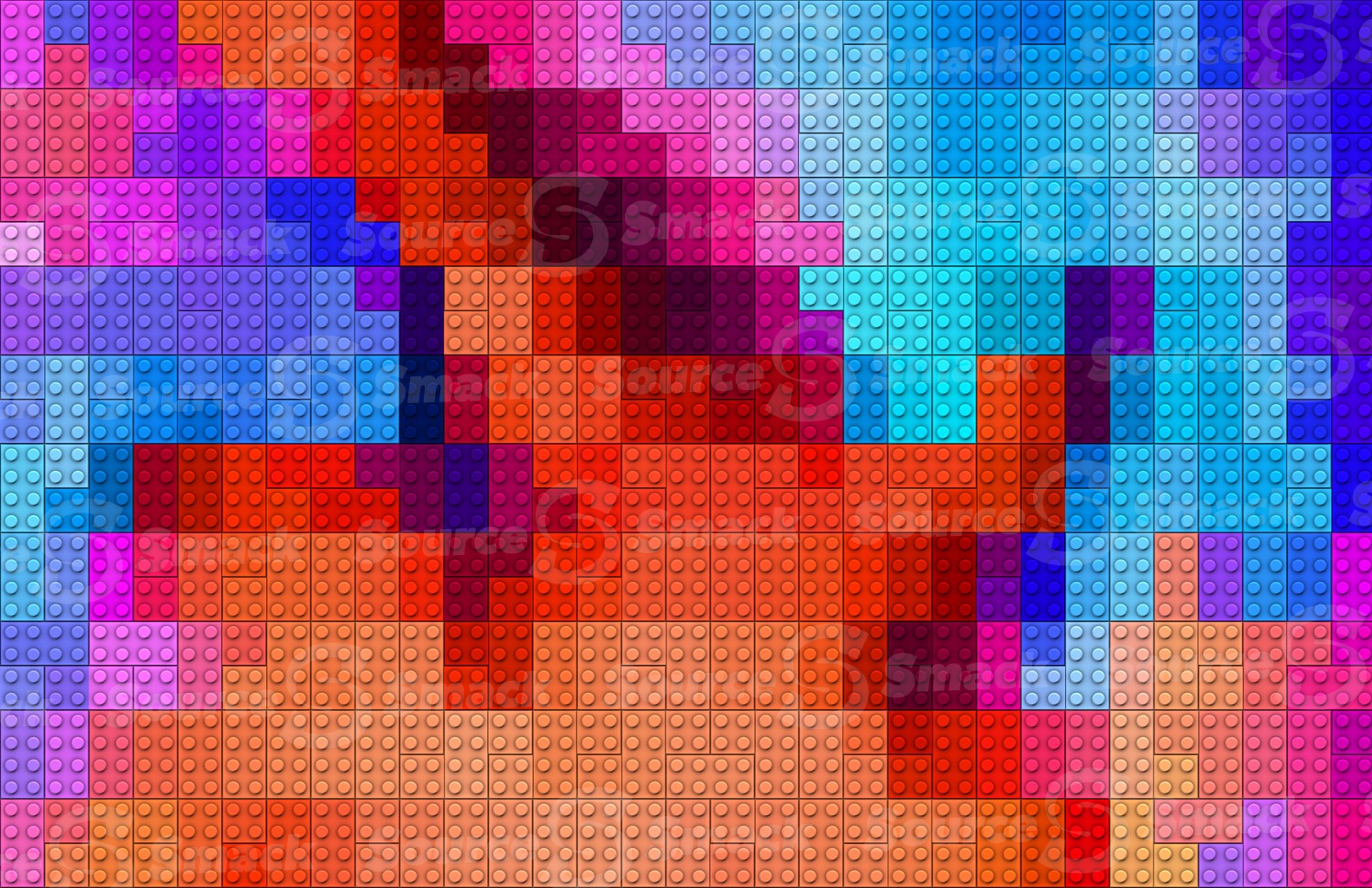 Colored lego patterned canvas