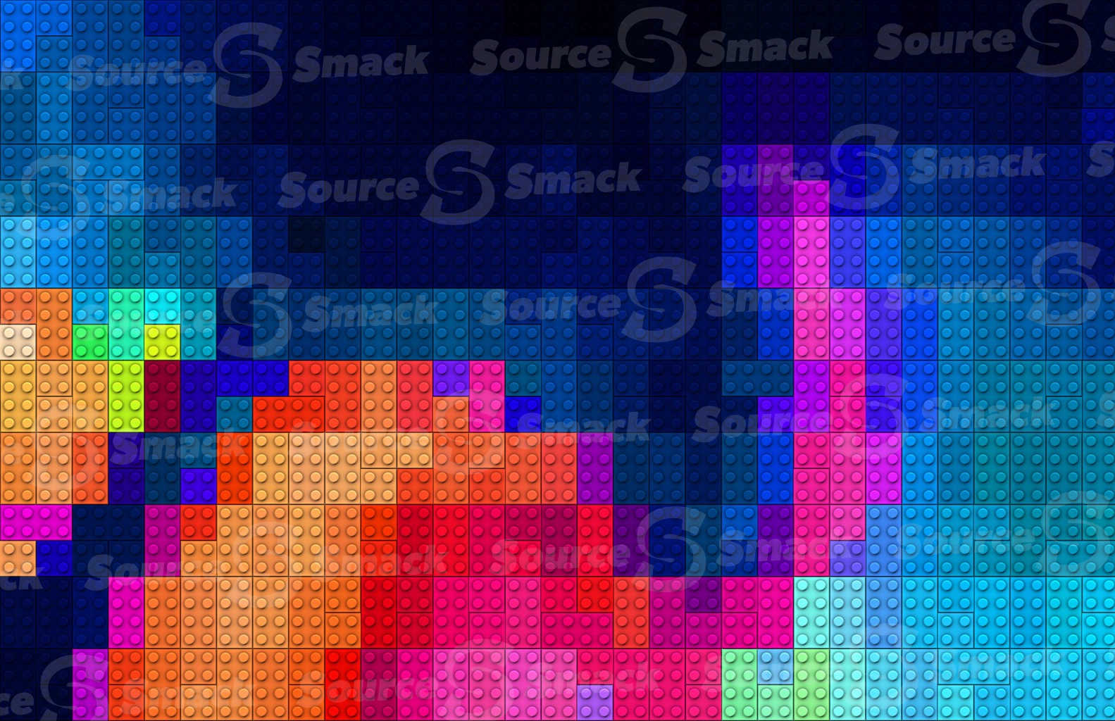 Colored lego patterned canvas