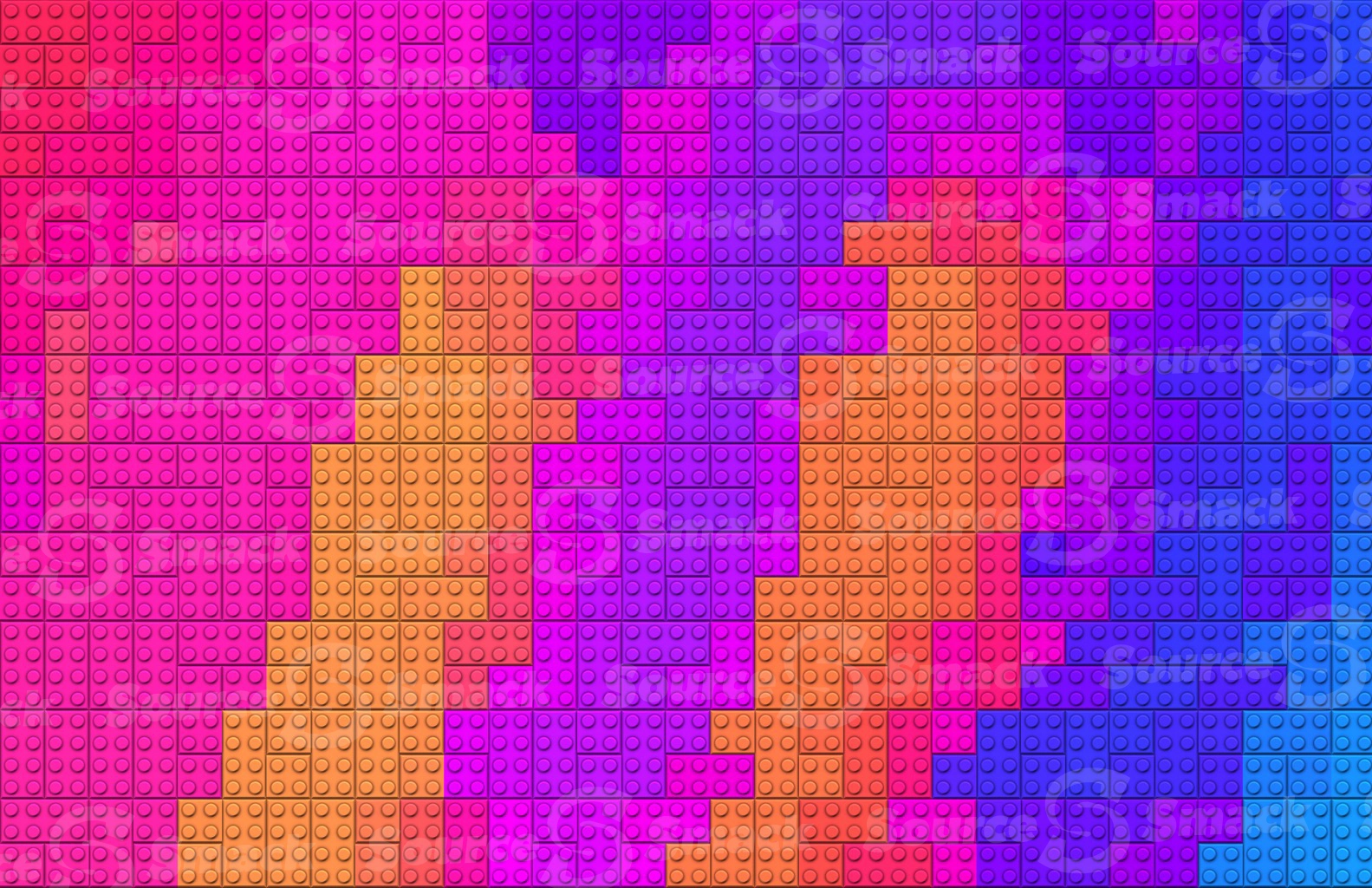 Lego styled aurora colored background