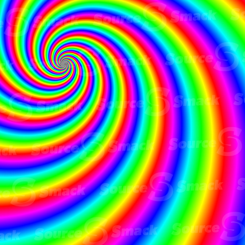 A rainbow of color in a twisted tie dye effect