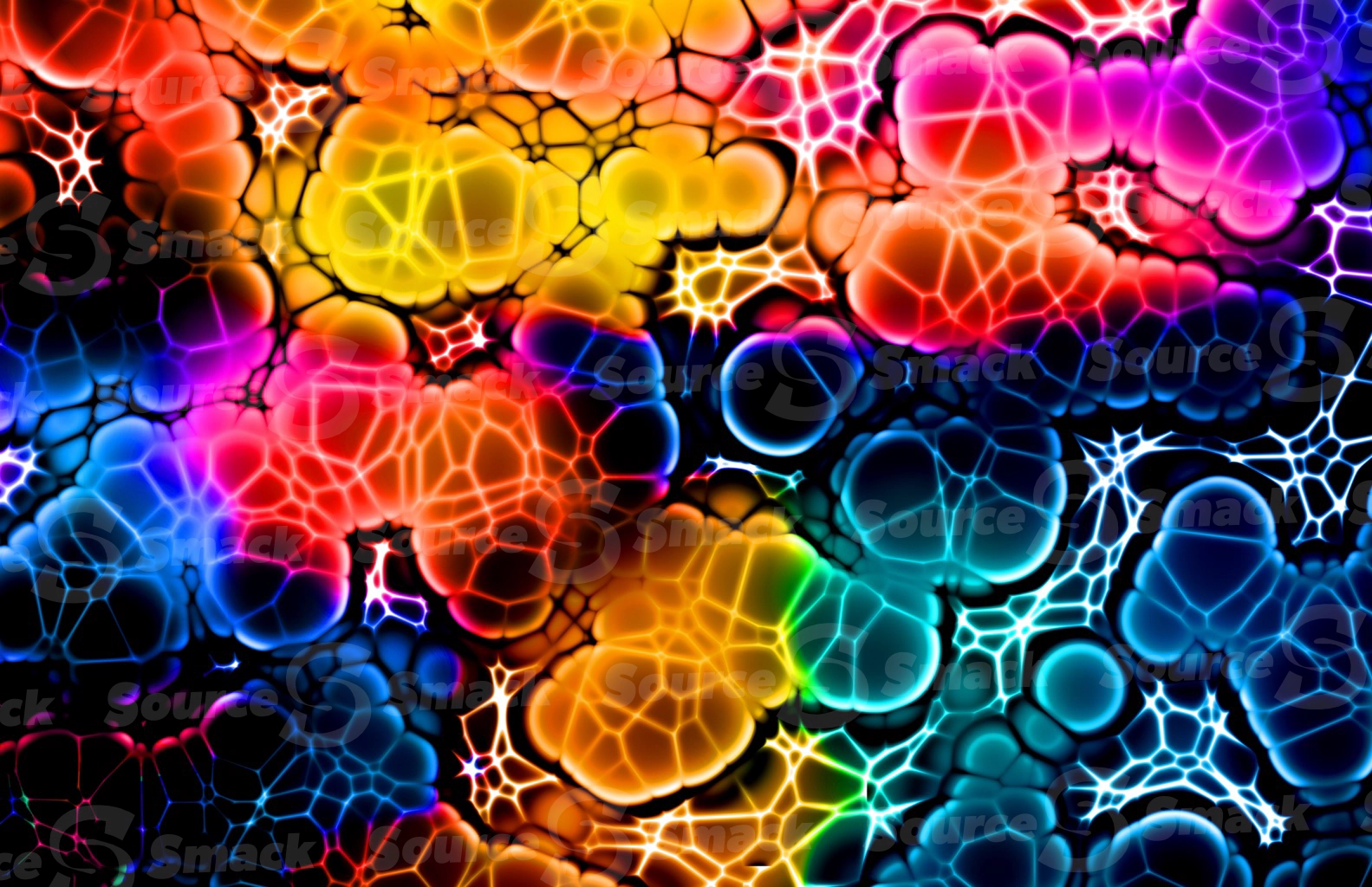 An organic electrifying cellular bubbled background