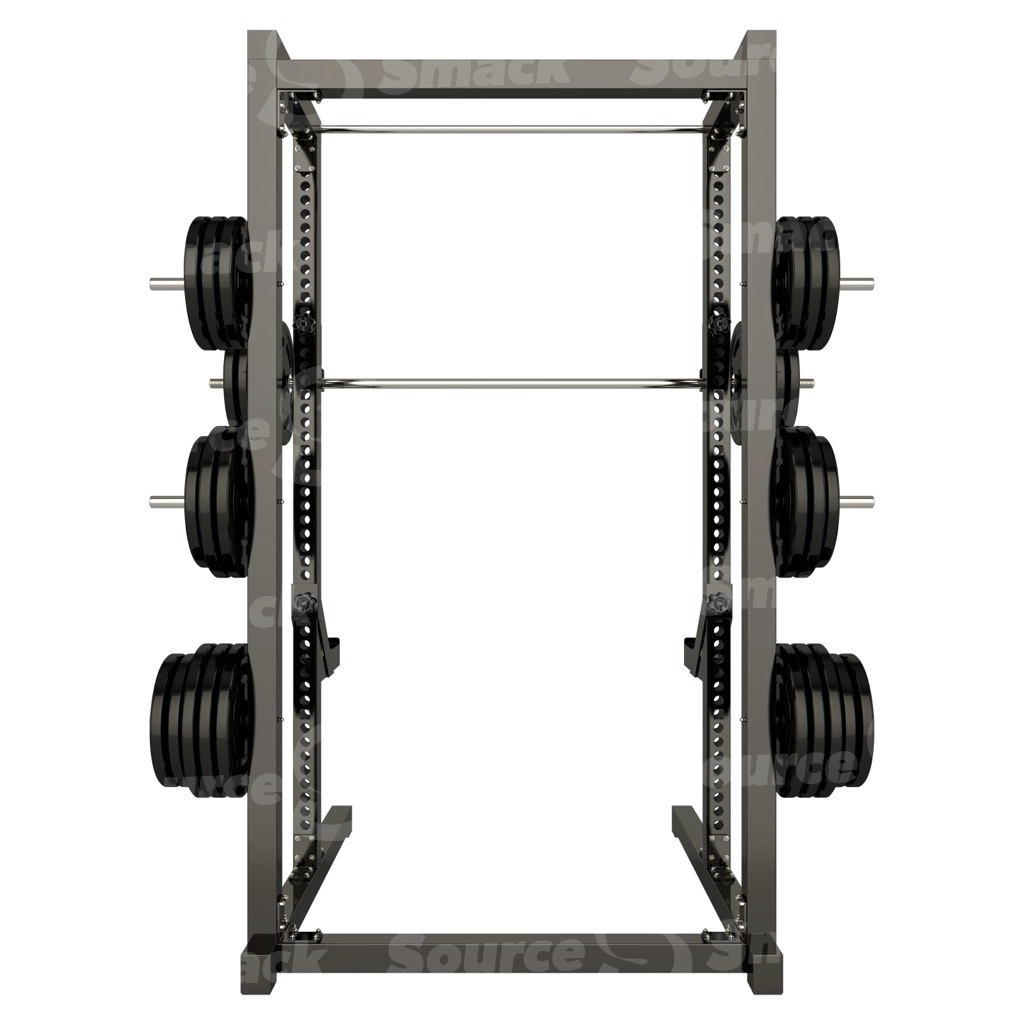 A complete set of dumbbells stored on a dumbbell rack