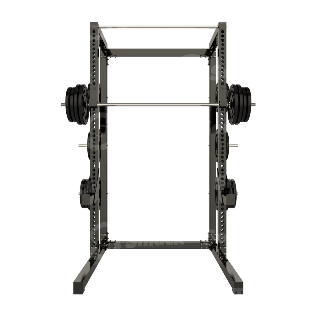 A complete set of dumbbells stored on a dumbbell rack