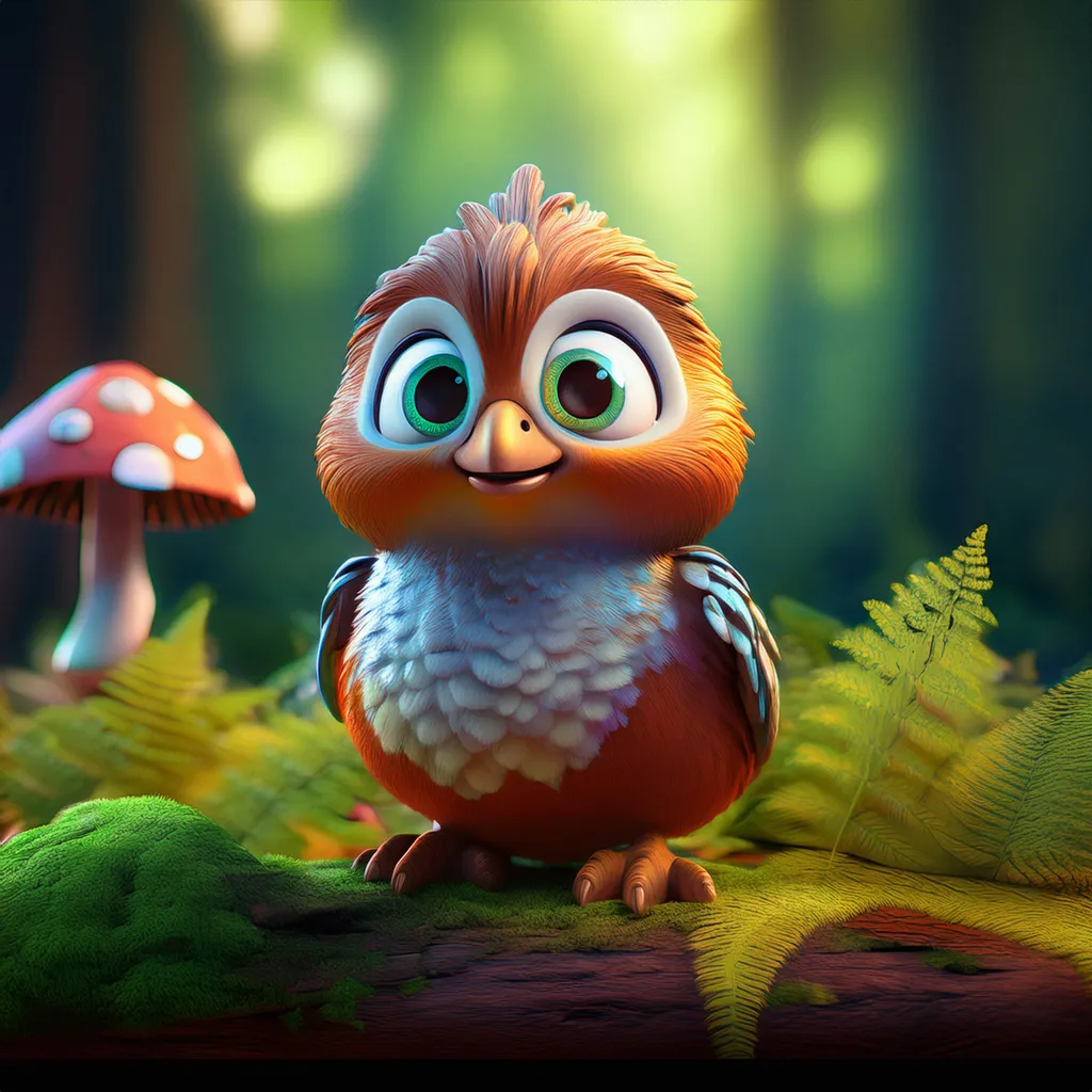 A happy little brown bird staring