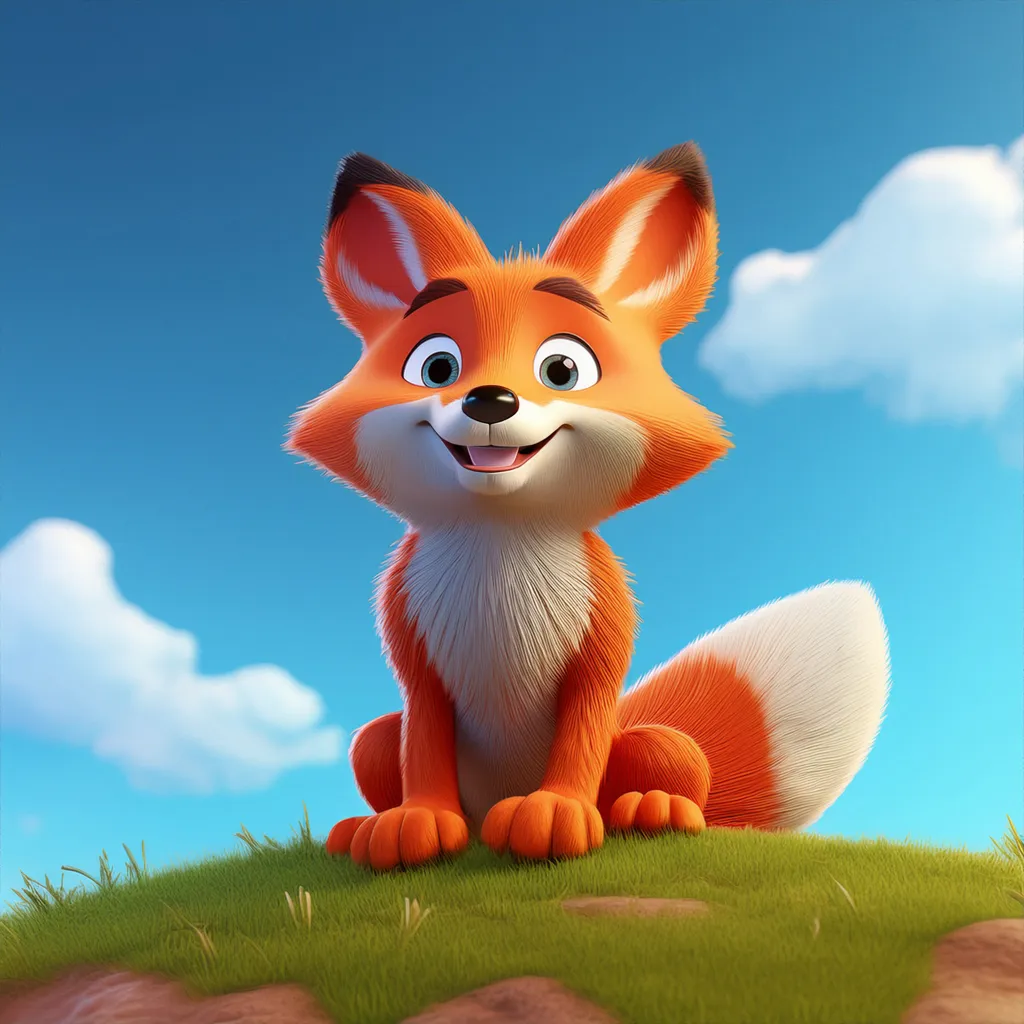 A young fox sitting