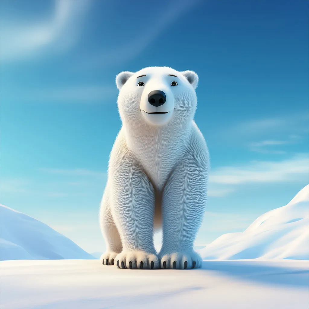 A large polar bear standing on ice