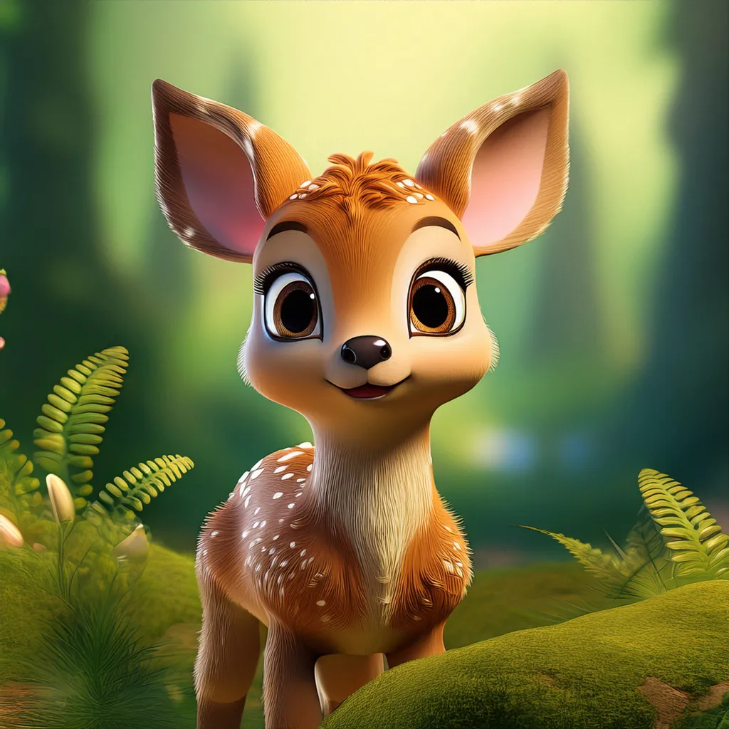 A young fawn in a forest