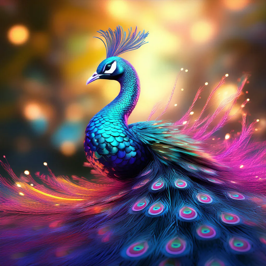 A majestic colorful peacock
