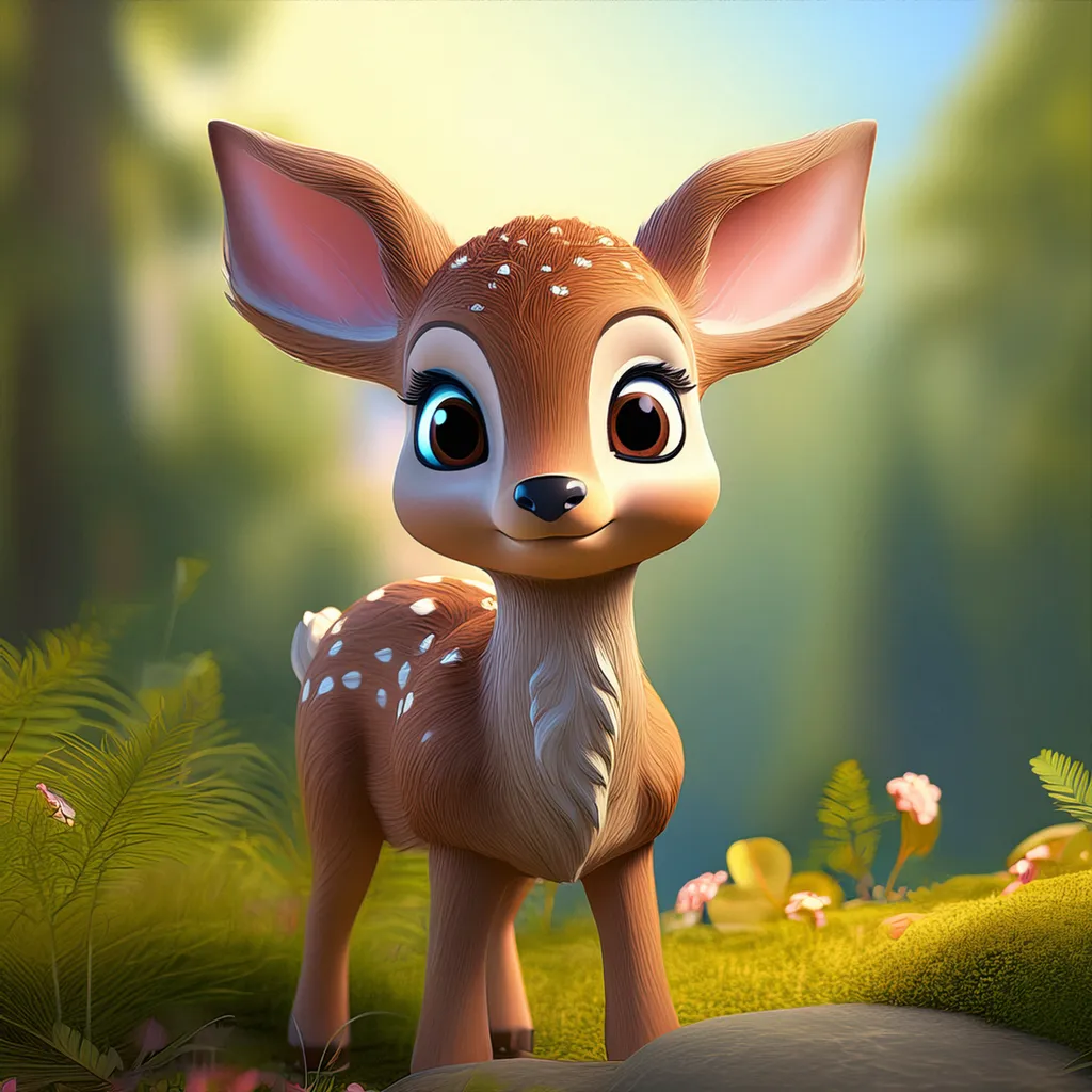 A young fawn in a forest