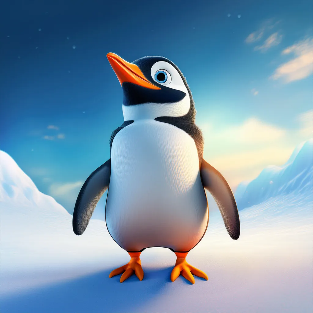 A cute penguin standing