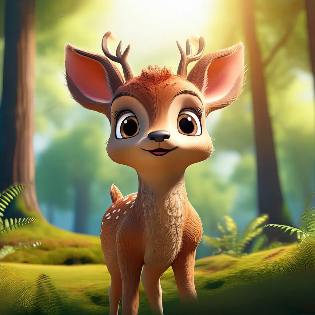 A young fawn in a forest