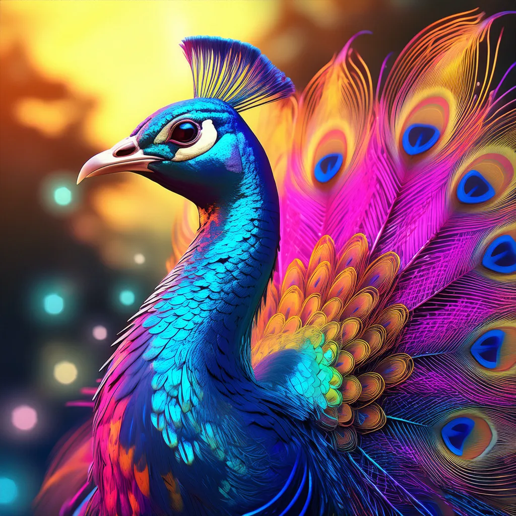 A majestic colorful peacock