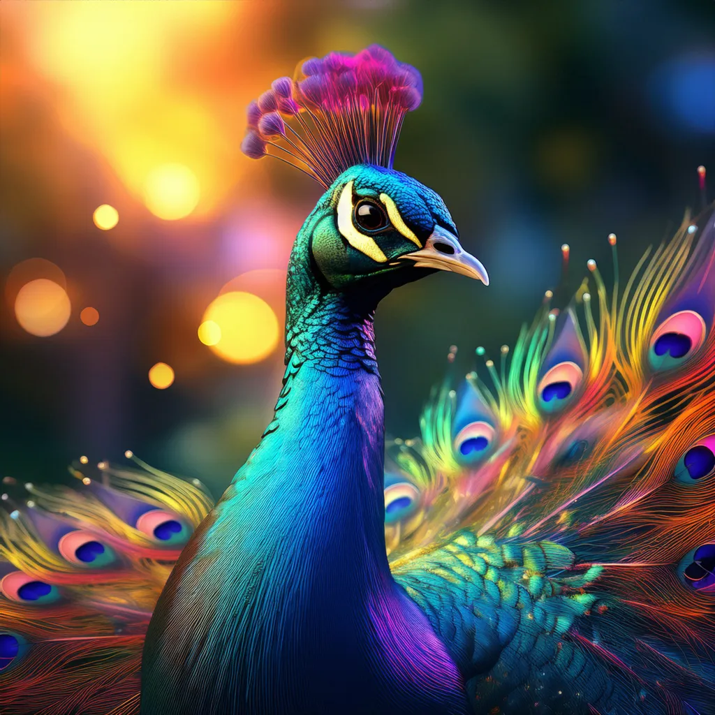 A majestic colorful peacock