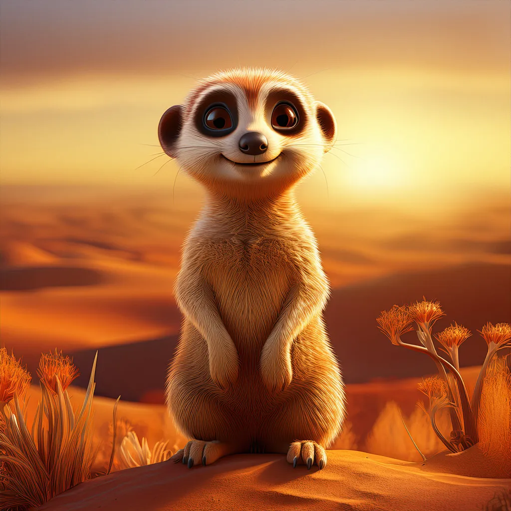 An alert standing meerkat