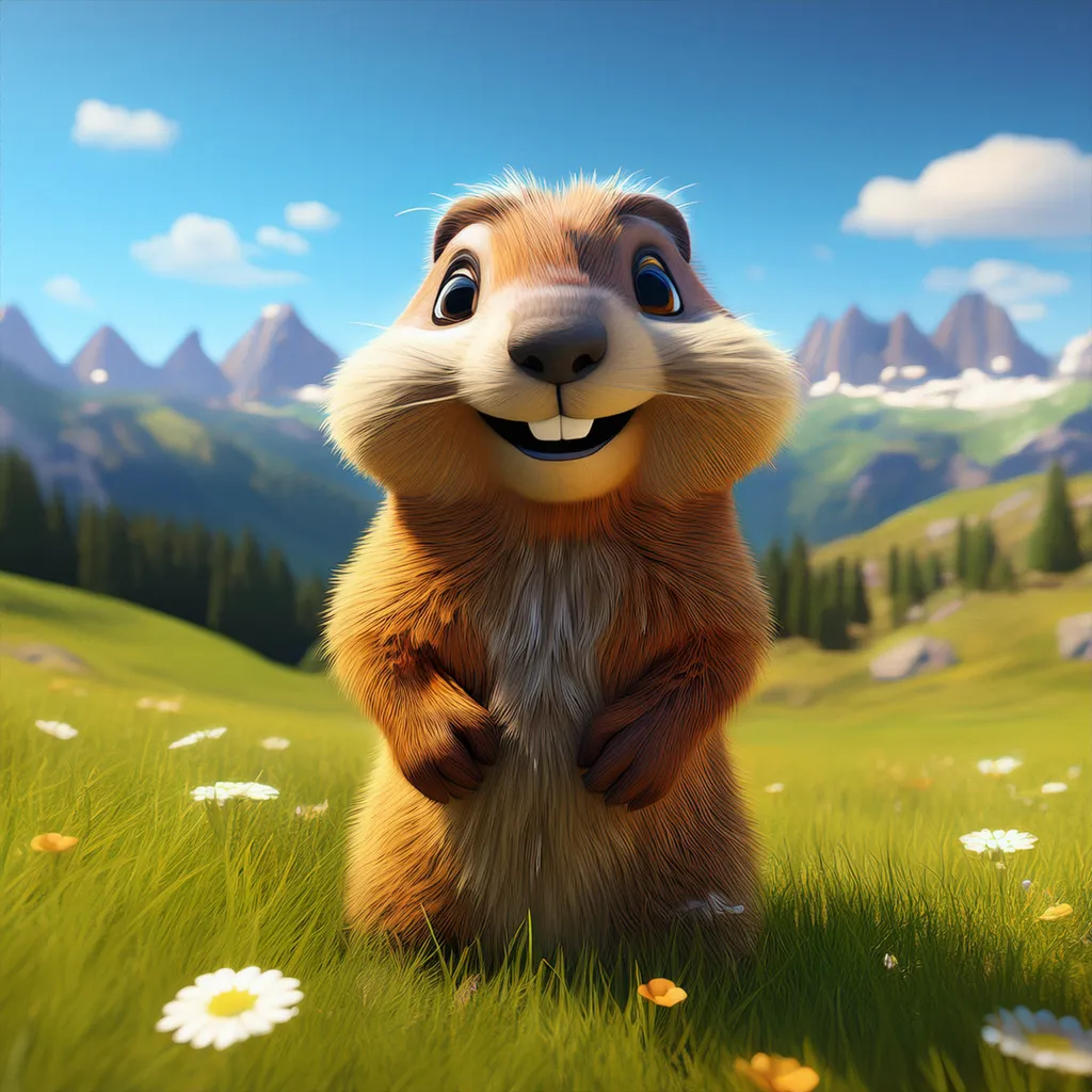 A happy groundhog