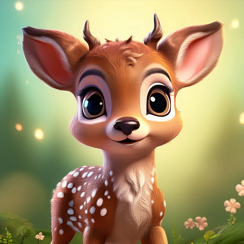 A young fawn in a forest