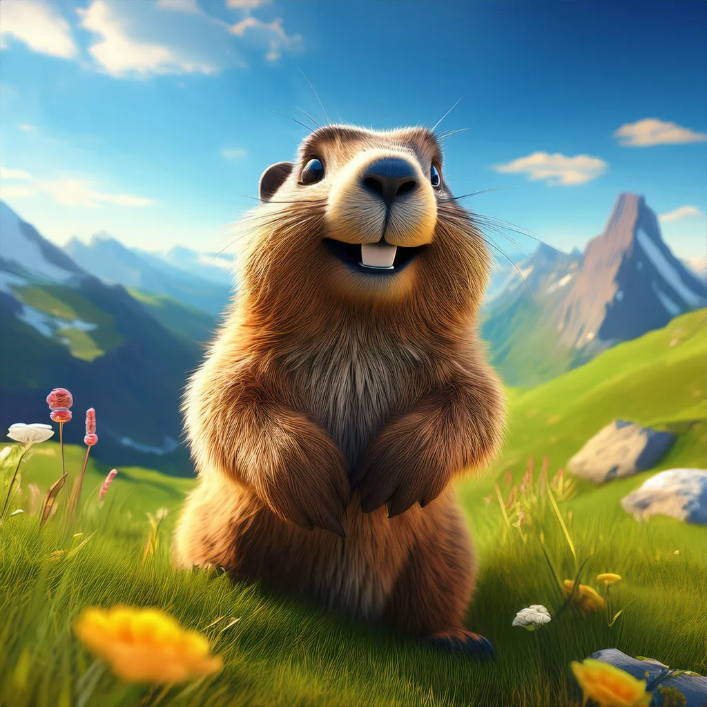 A happy groundhog