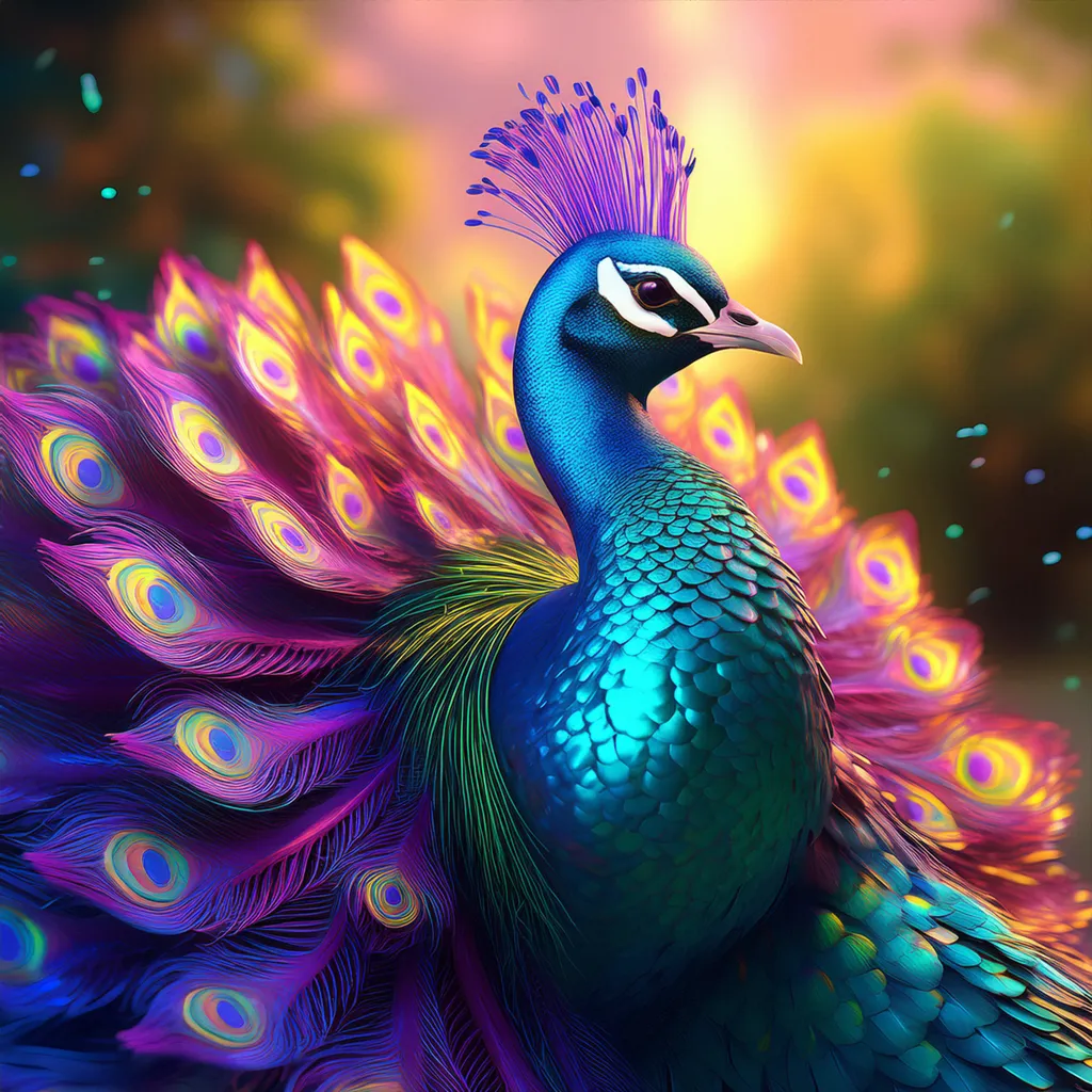 A majestic colorful peacock