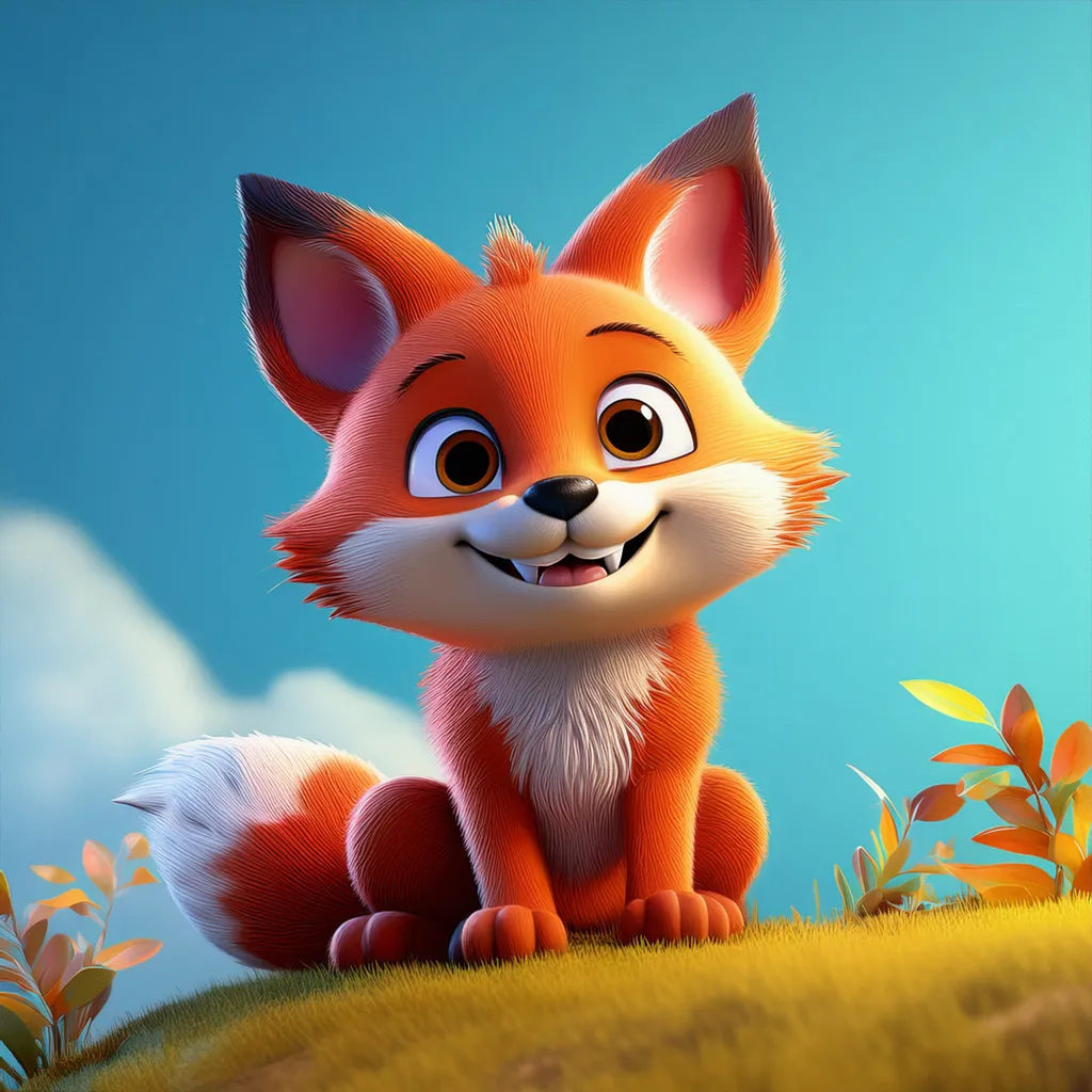 A young fox sitting