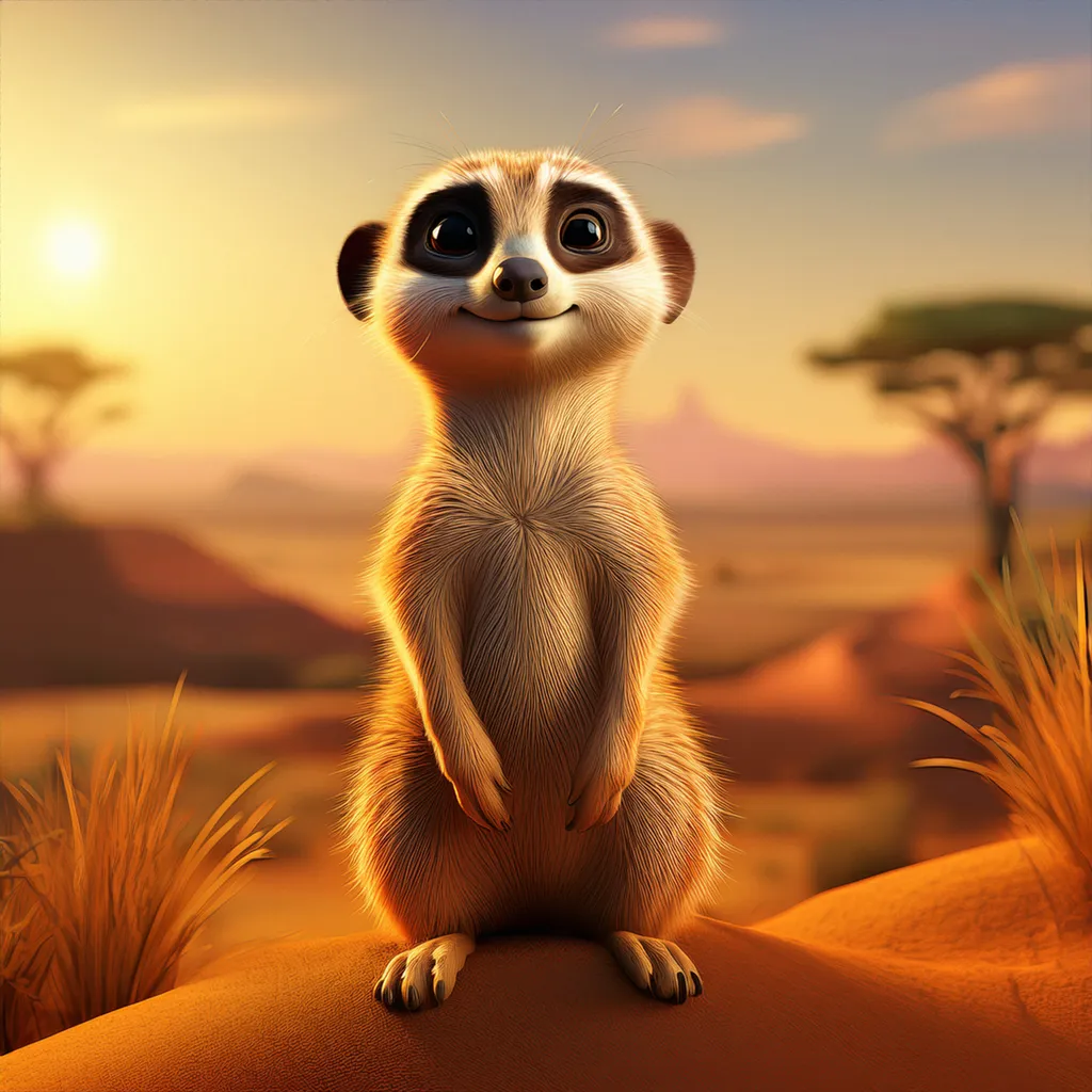 An alert standing meerkat