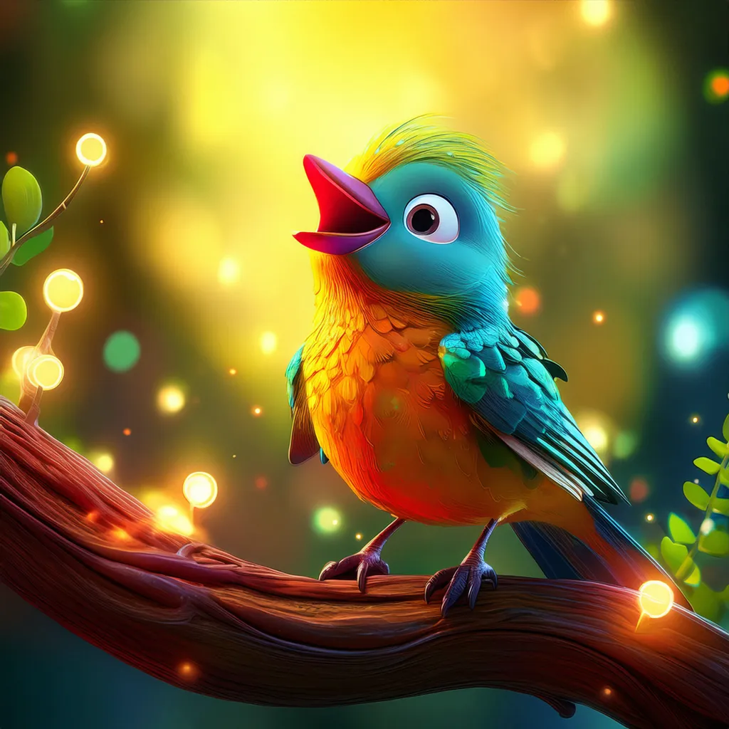 A colorful little bird chirping