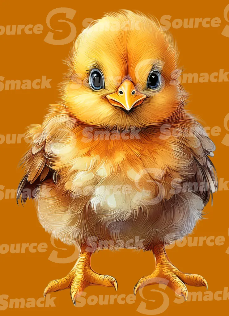 Newly hatched chick clipped as a transparent image