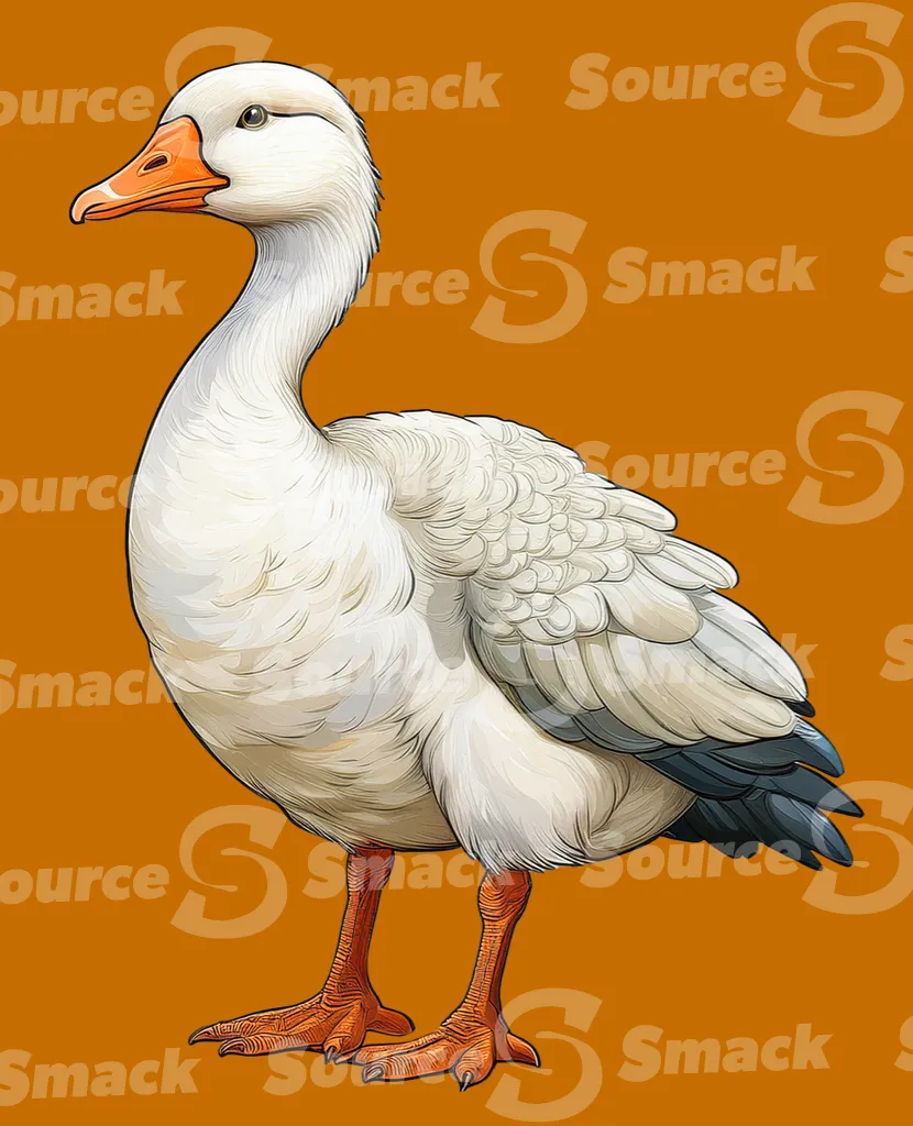 A large goose standing clipped as a transparent image