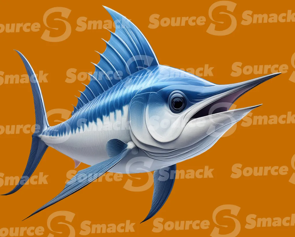 A colorful swordfish clipped as a transparent image