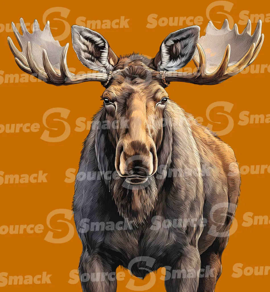 A large moose clipped as a transparent image