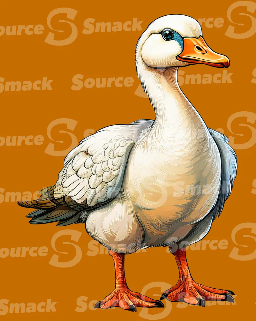 A goose standing clipped as a transparent image