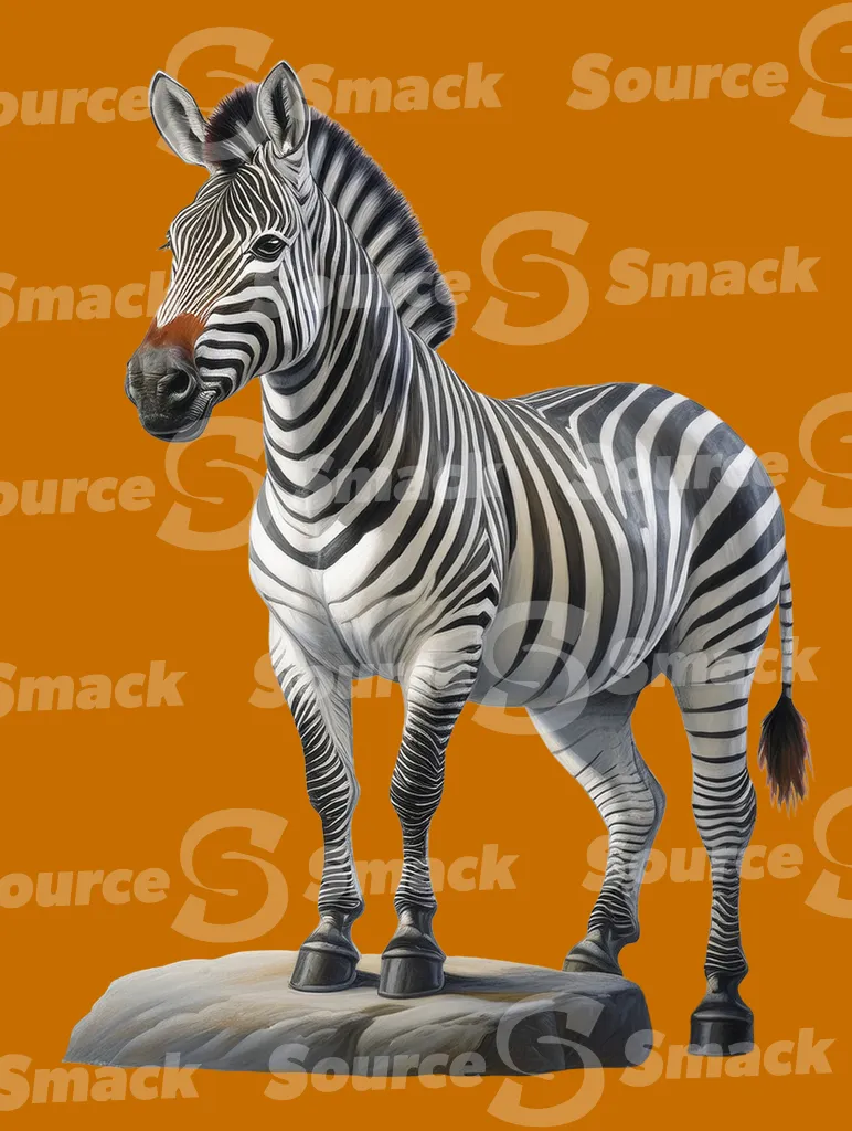 A zebra walking clipped as a transparent image