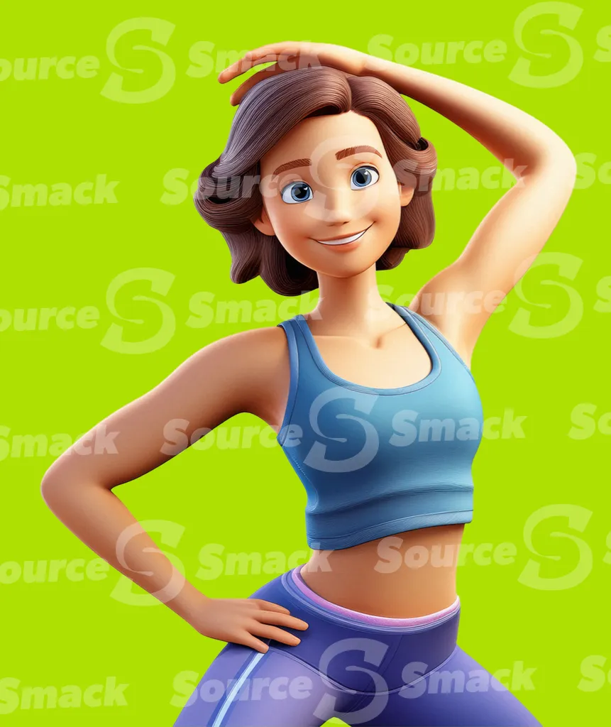 A female doing a yoga pose clipped as a transparent image