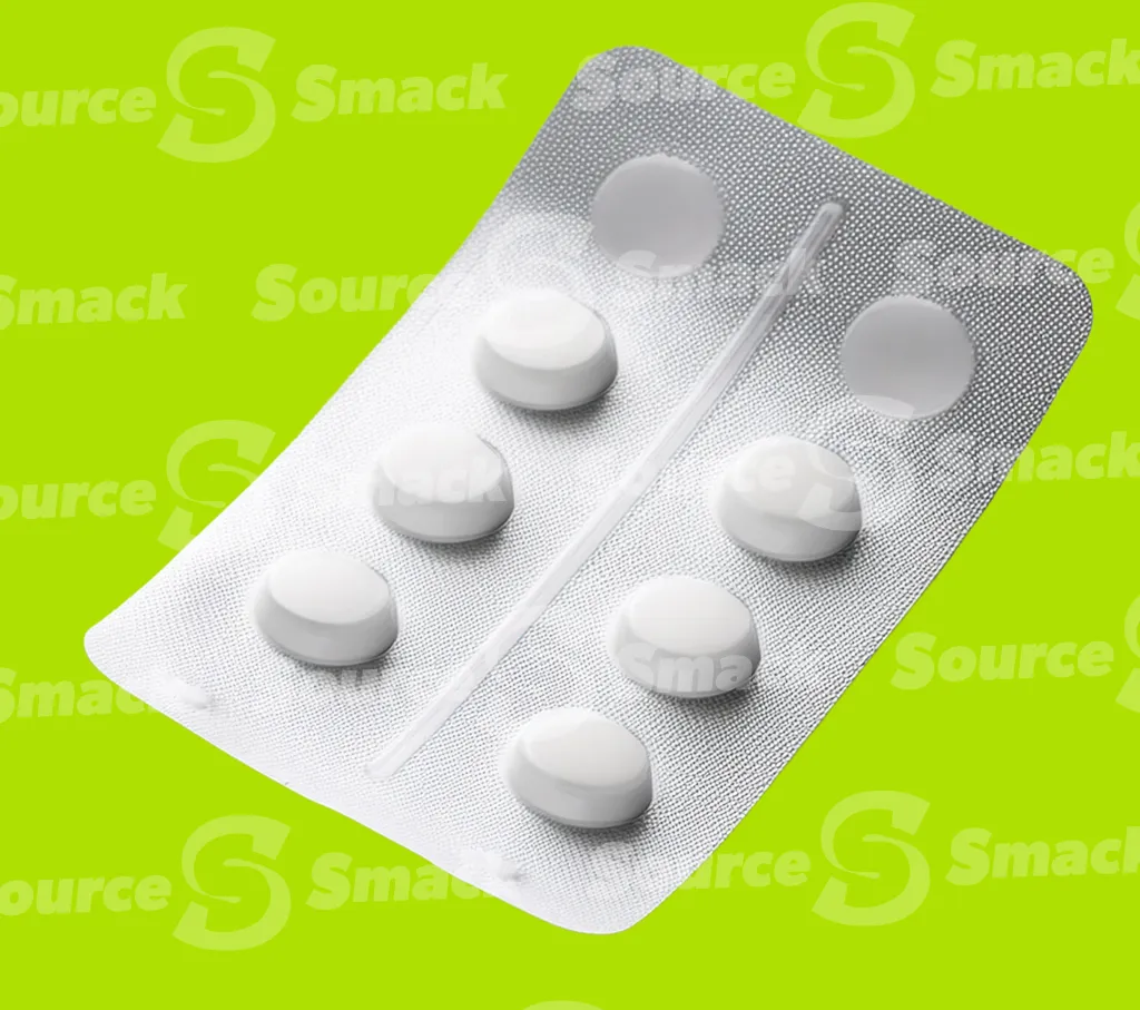 A blister pack of pills clipped as a transparent image
