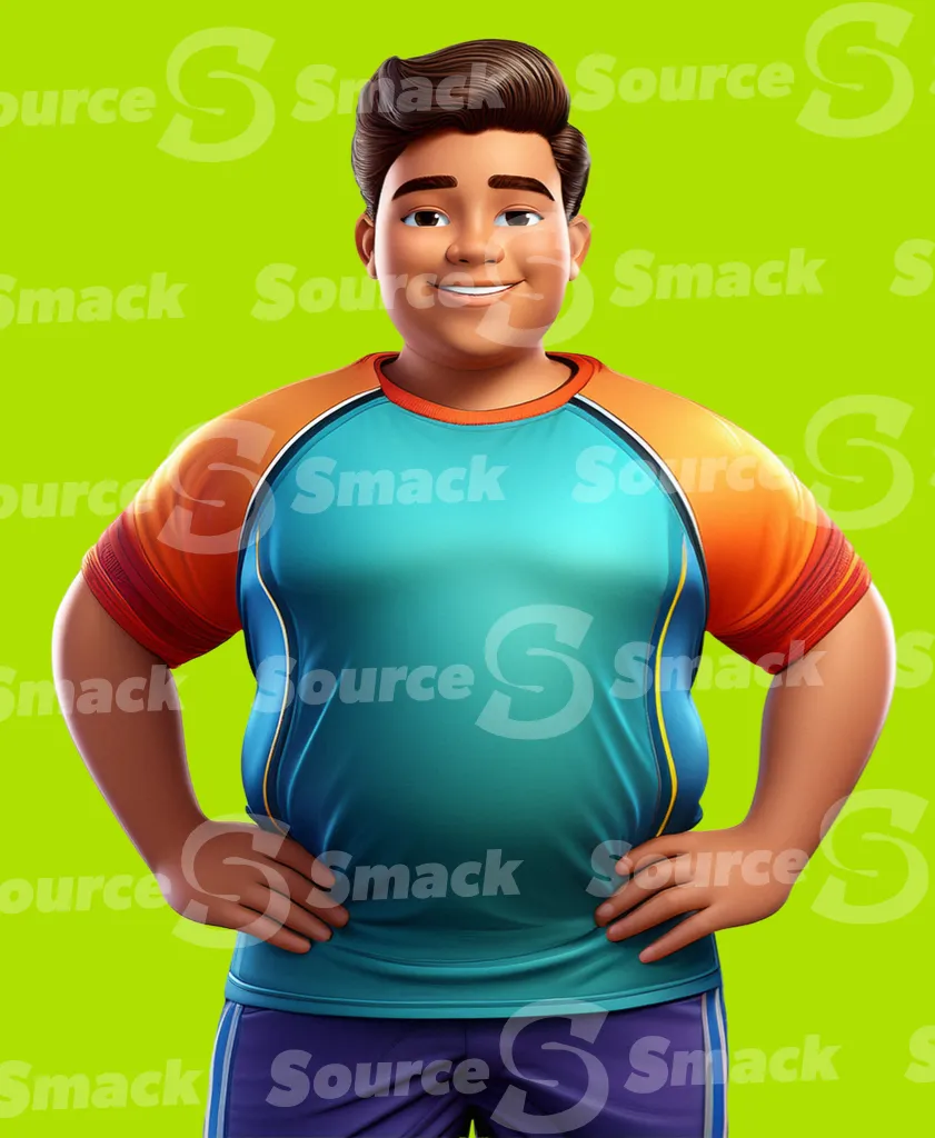 An determined spanish chubby young man in a track suit clipped as a transparent image