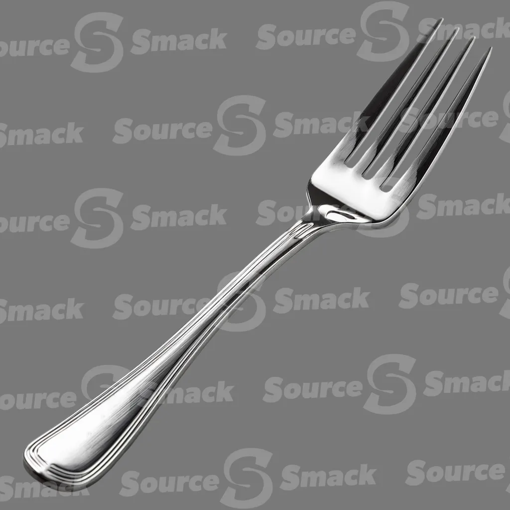A metal fork clipped as a transparent image