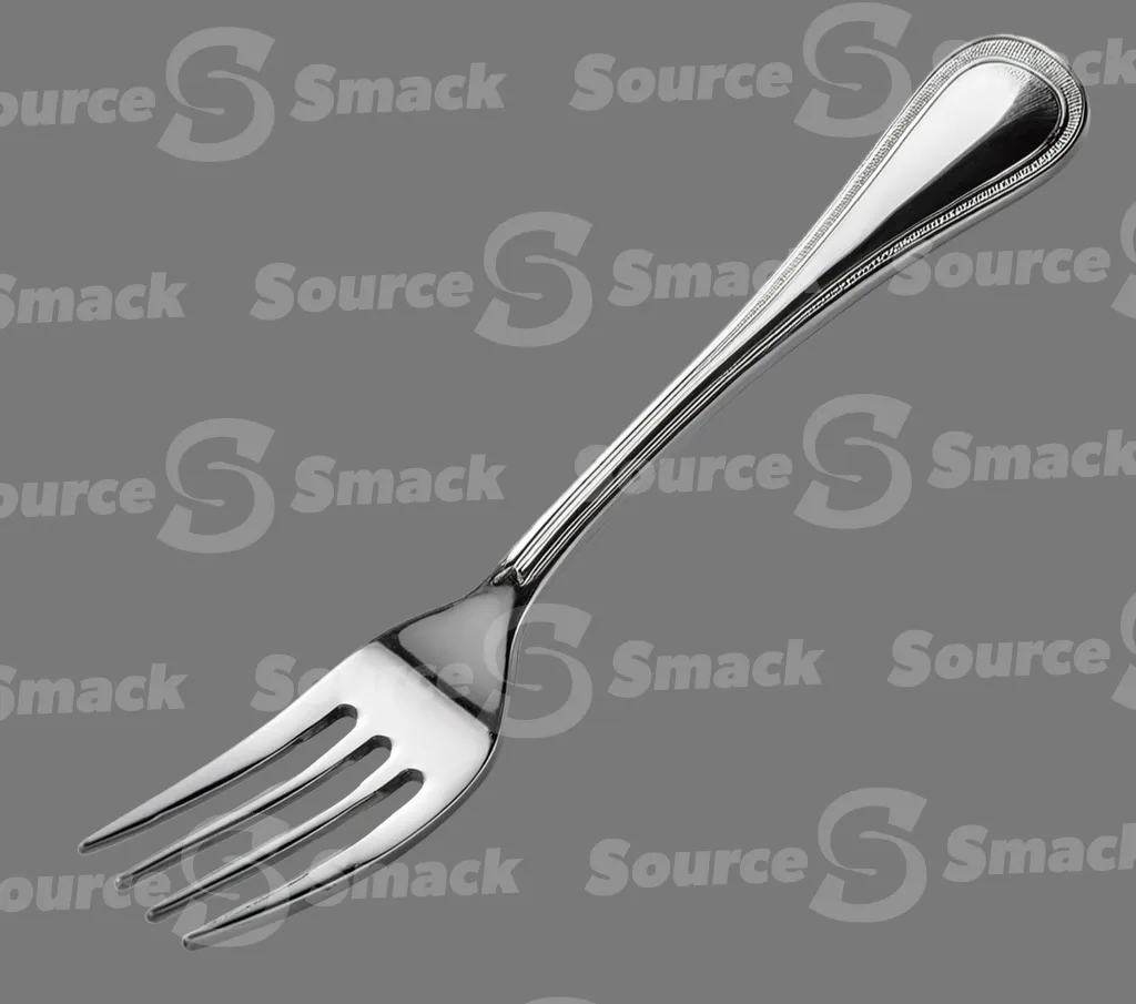 A metal fork clipped as a transparent image