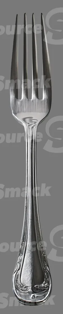 A metal fork clipped as a transparent image
