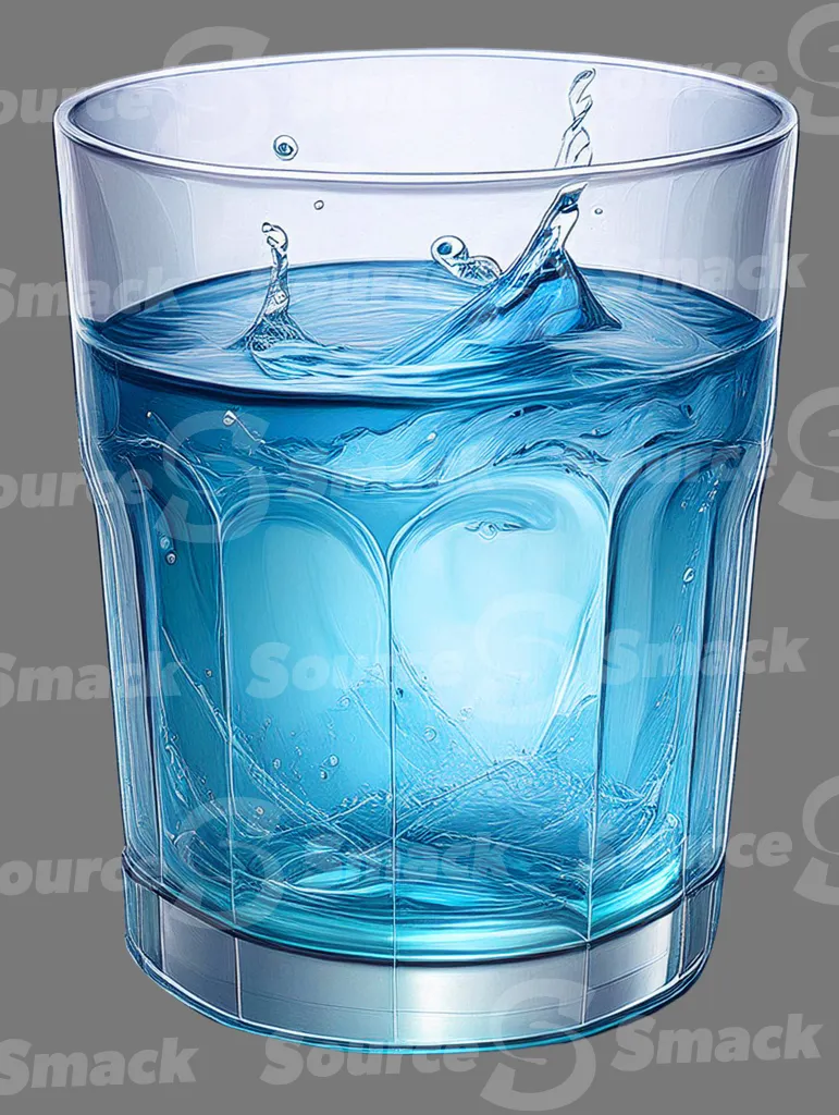 A glass cup full of water clipped as a transparent image