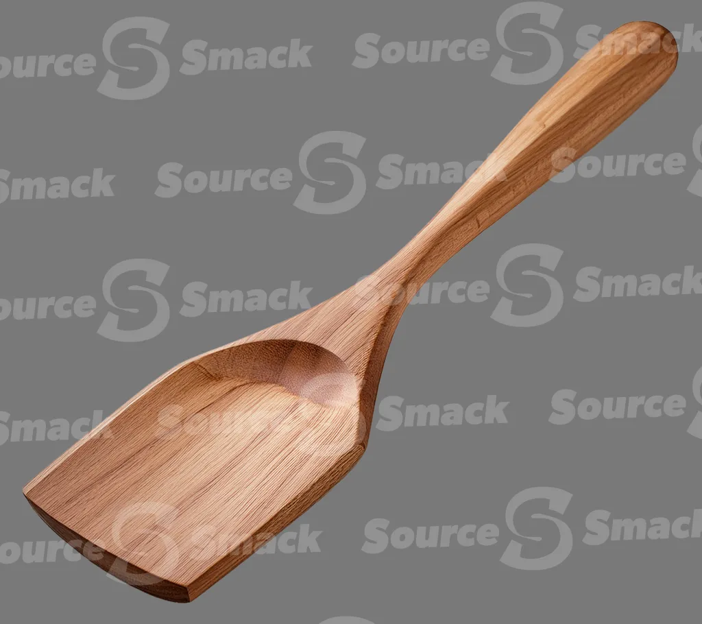 A wooden spoon clipped as a transparent image