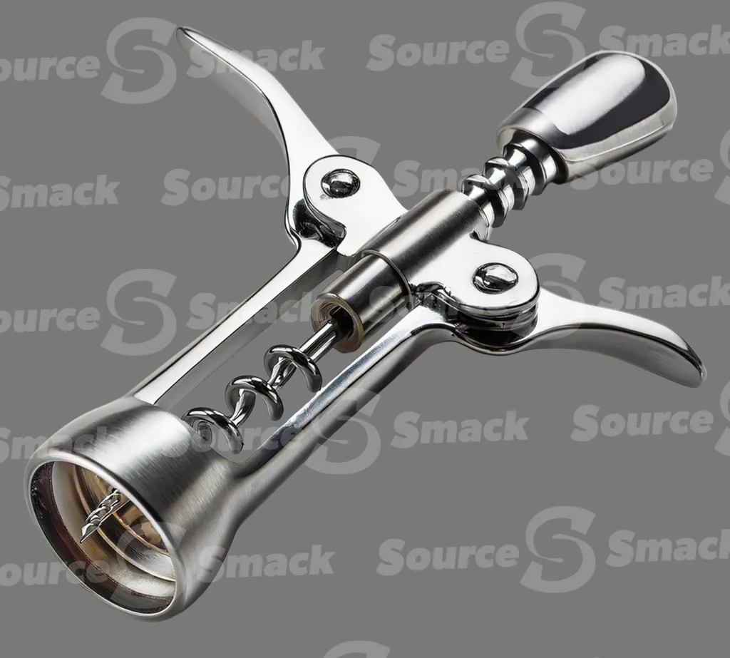 A metal corkscrew clipped as a transparent image